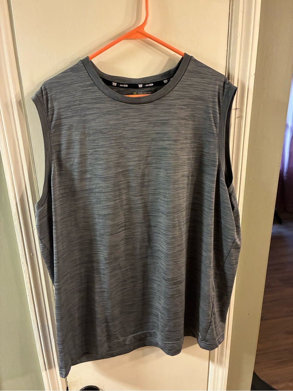 Men's 3XLT Big and Tall Tek Gear Dry Tek Gray Sleeveless Tank Top